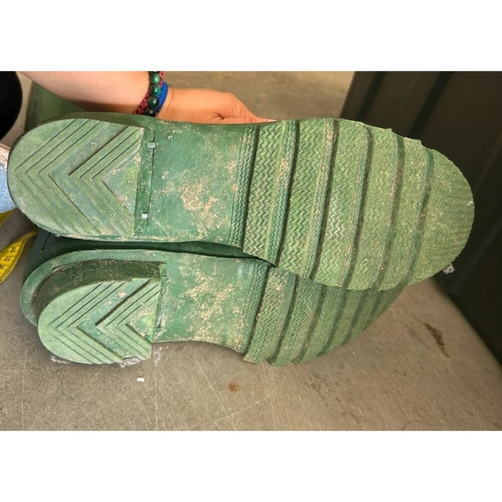 Hunter Vtg Original Tall Rain Boots Green Rubber Wellies Sz 11 Made in Scotland - Picture 12 of 12